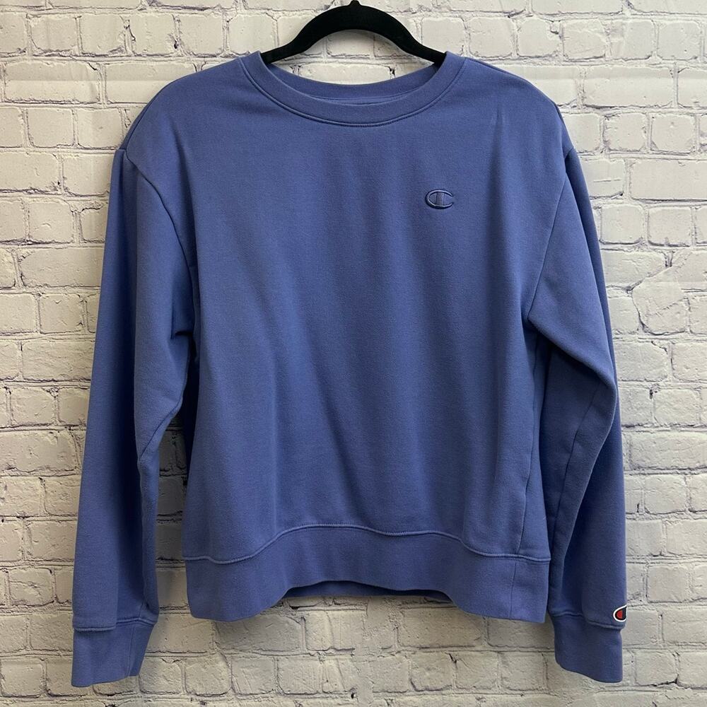 Champion Authentic Athletic Wear Solid Purple Crewneck Sweater Small Casual - Picture 1 of 6